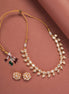 Necklace - Floral Kundan Gold Plated Necklace Set - Opal Touch