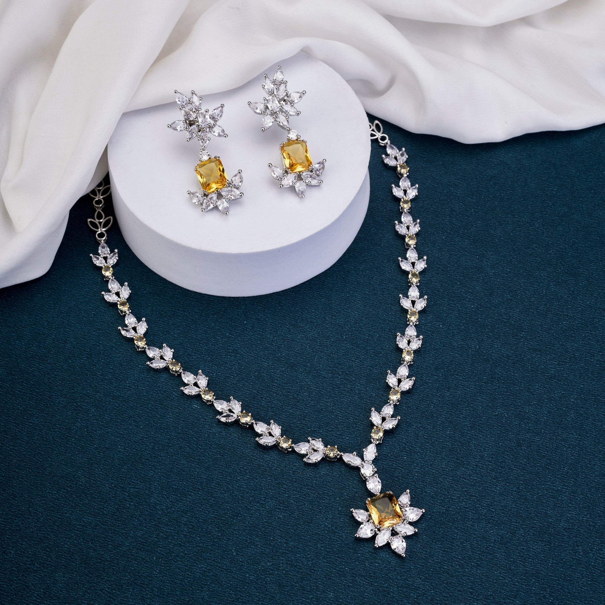 Necklace - Floral Majesty Necklace Set - Opal Touch