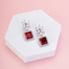 Earrings - Floral Square Dewdrops - Opal Touch
