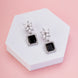 Earrings - Floral Square Dewdrops - Opal Touch