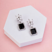 Earrings - Floral Square Dewdrops - Opal Touch