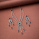 Necklace - Floral Trellis Rhodium Plated Necklace - Opal Touch