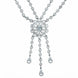 Necklace - Floral Trellis Rhodium Plated Necklace - Opal Touch