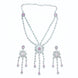 Necklace - Floral Trellis Rhodium Plated Necklace - Opal Touch