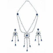 Necklace - Floral Trellis Rhodium Plated Necklace - Opal Touch