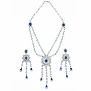 Necklace - Floral Trellis Rhodium Plated Necklace - Opal Touch
