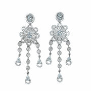 Necklace - Floral Trellis Rhodium Plated Necklace - Opal Touch