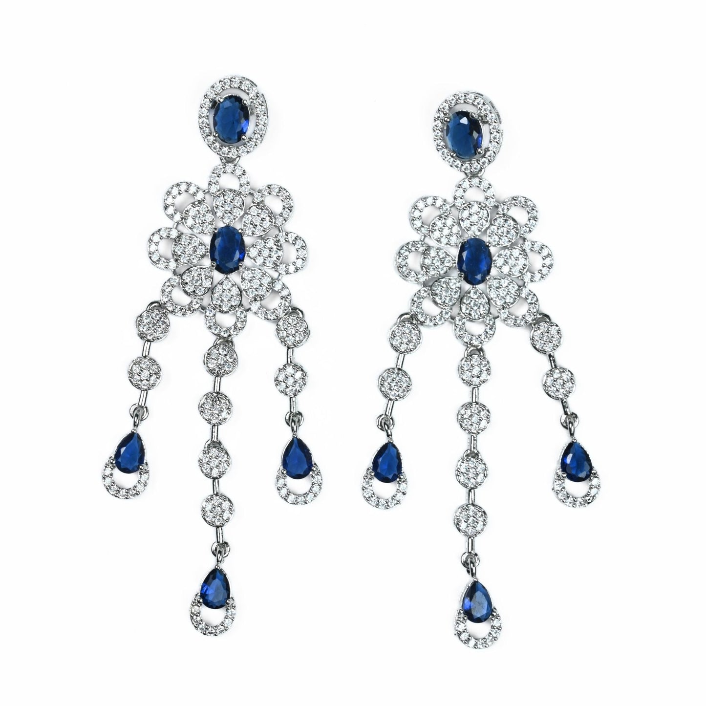 Necklace - Floral Trellis Rhodium Plated Necklace - Opal Touch