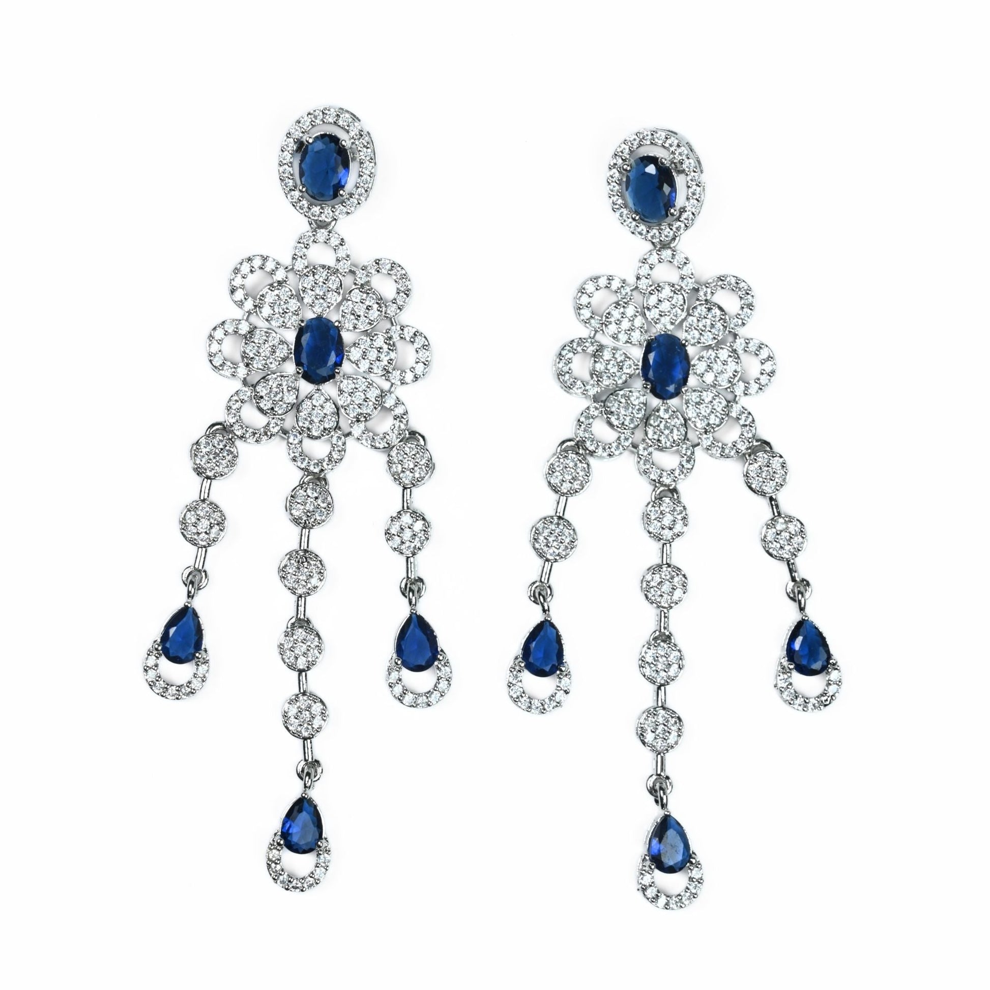 Necklace - Floral Trellis Rhodium Plated Necklace - Opal Touch