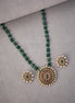 Locket Set - Floret Gloom Mehendi Plated Locket Set with Earrings - Opal Touch