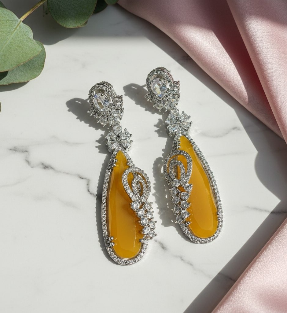 Forest Enchantment Rhodium Earrings - Opal Touch