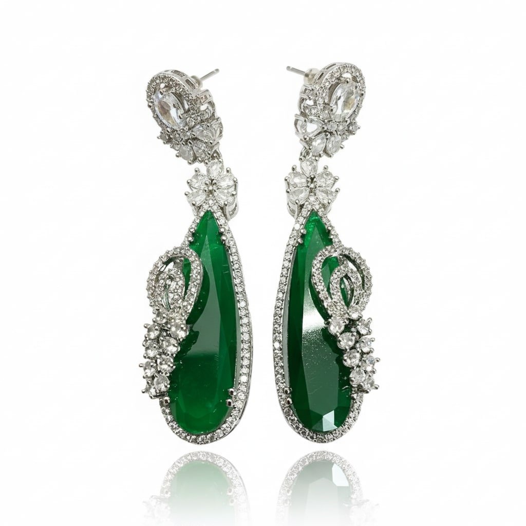 Forest Enchantment Rhodium Earrings - Opal Touch