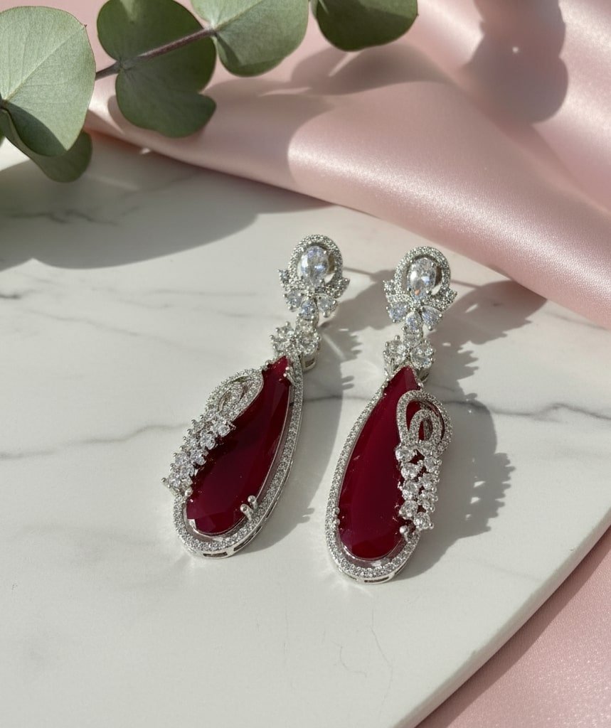 Forest Enchantment Rhodium Earrings - Opal Touch