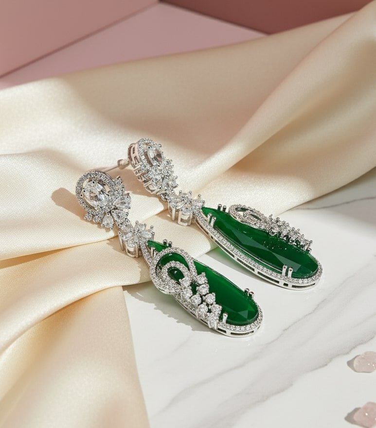 Forest Enchantment Rhodium Earrings - Opal Touch