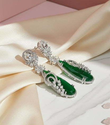 Forest Enchantment Rhodium Earrings - Opal Touch