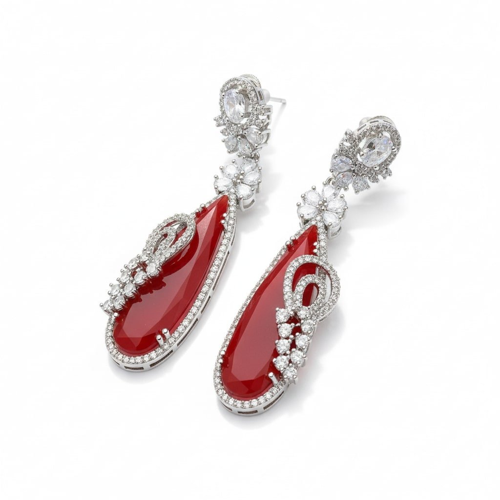 Forest Enchantment Rhodium Earrings - Opal Touch