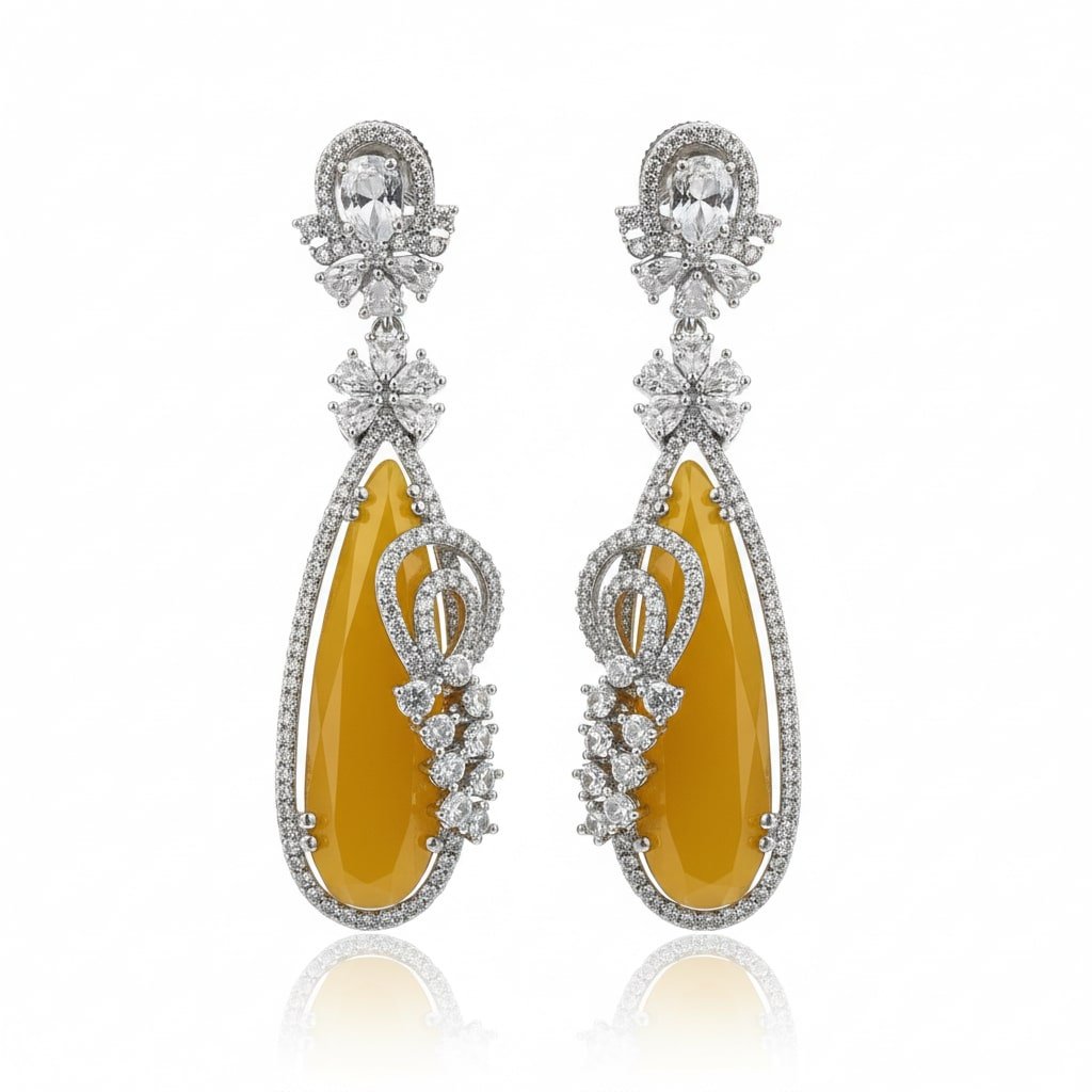 Forest Enchantment Rhodium Earrings - Opal Touch