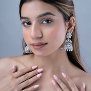 Frosted Flower Jhumka - Opal Touch