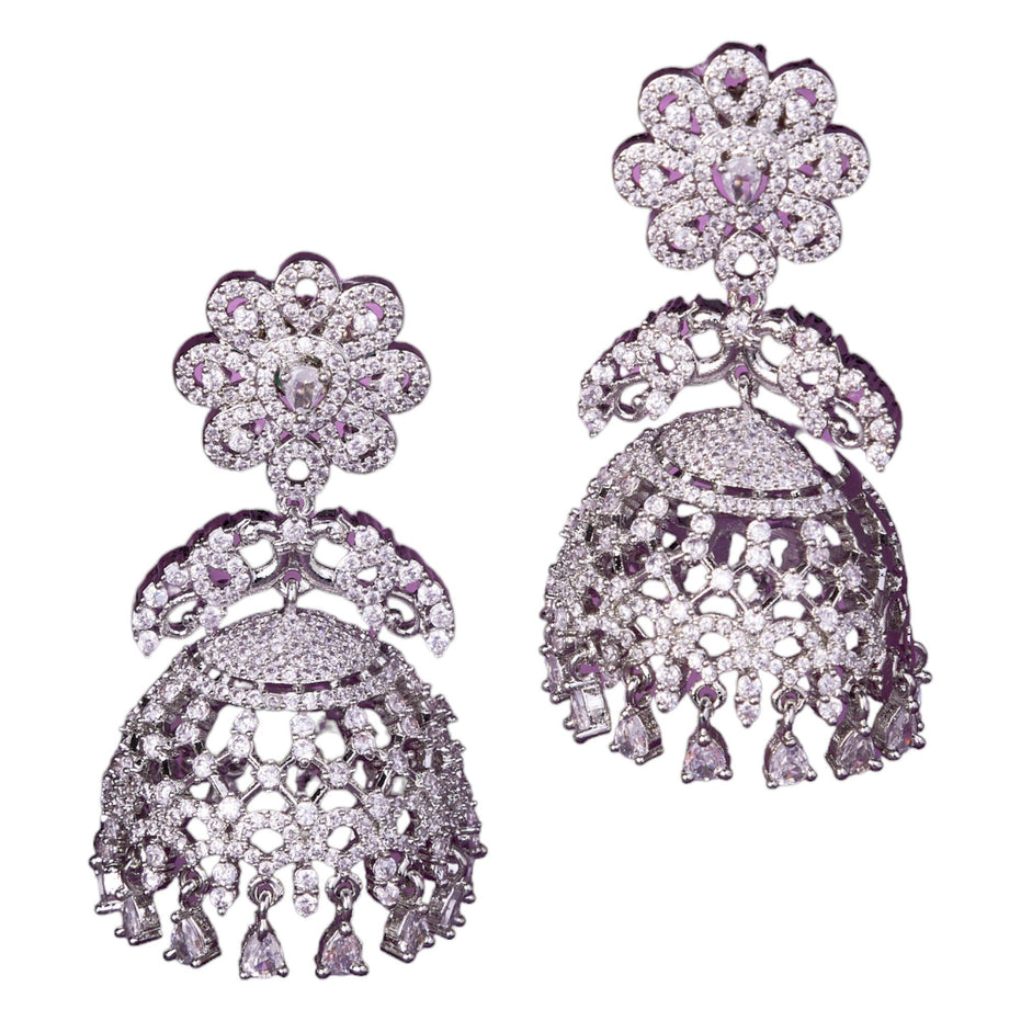 Opal Touch - Frosted Flower Jhumka - Jhumka