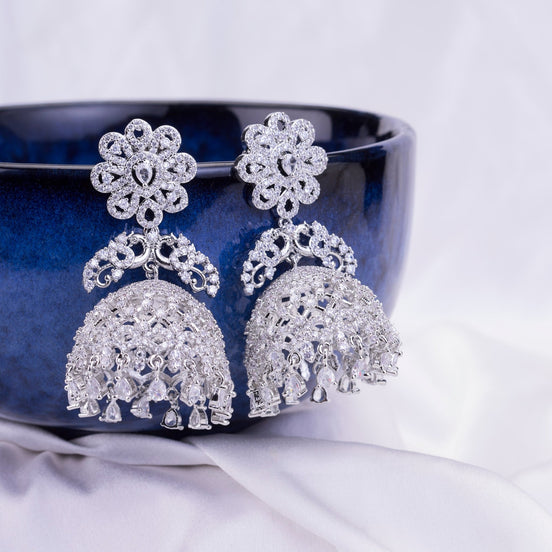 Opal Touch - Frosted Flower Jhumka - Jhumka