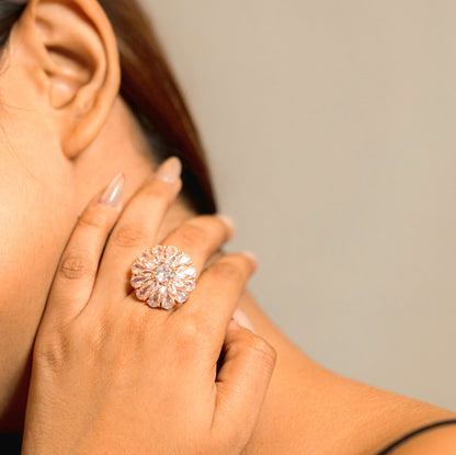 Opal Touch - Frosty Elegance Rose Gold Ring - Ring