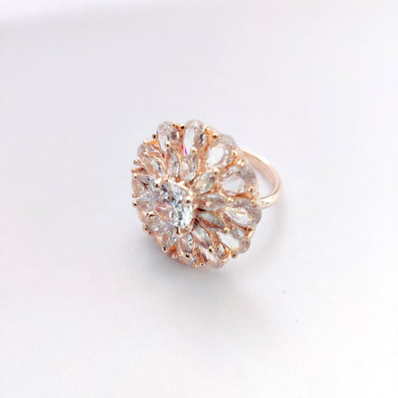 Opal Touch - Frosty Elegance Rose Gold Ring - Ring