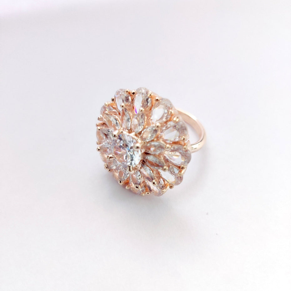 Opal Touch - Frosty Elegance Rose Gold Ring - Ring