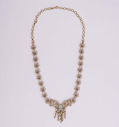 Necklace - Gajanan Mehendi Plated Necklace Set - Opal Touch