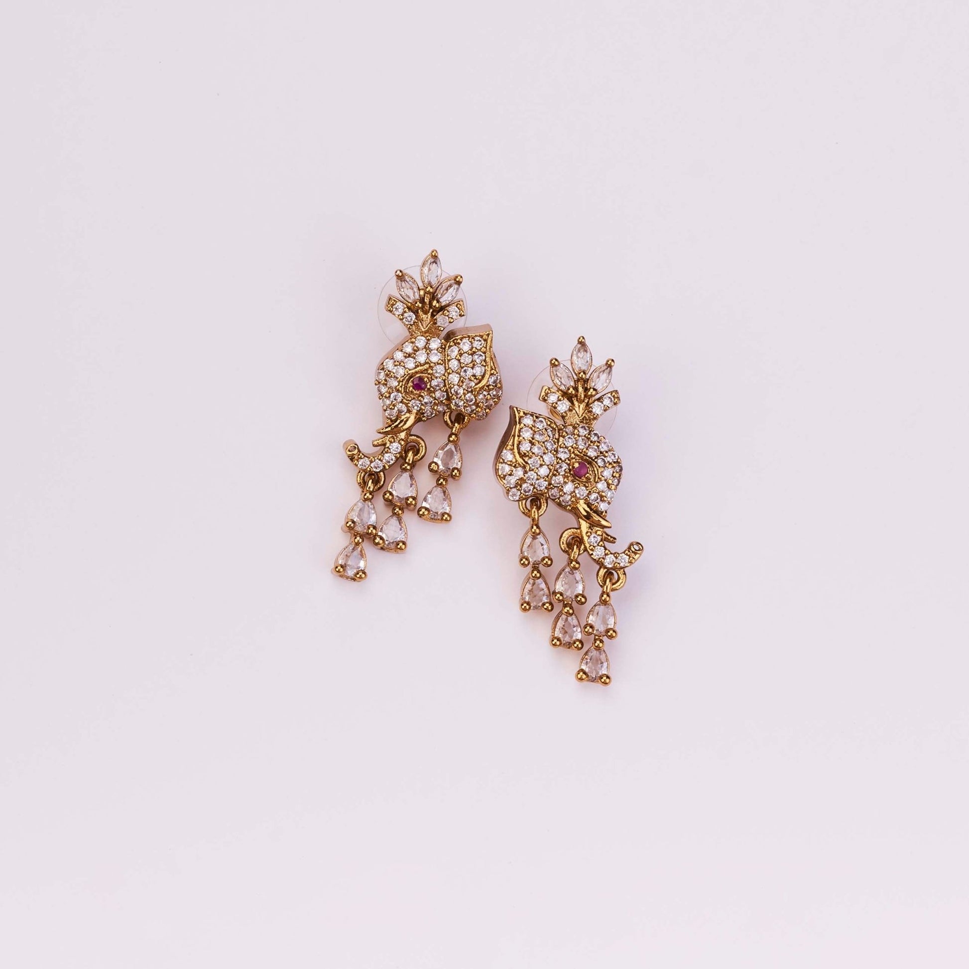 Necklace - Gajanan Mehendi Plated Necklace Set - Opal Touch