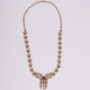 Necklace - Gajanan Mehendi Plated Necklace Set - Opal Touch
