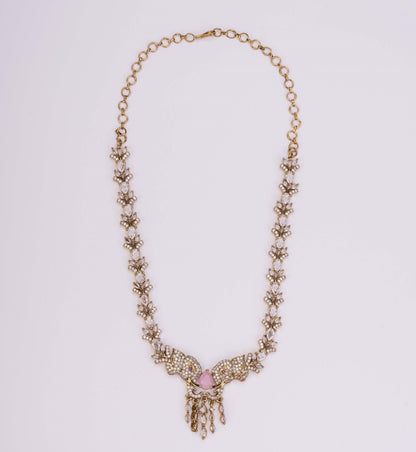 Necklace - Gajanan Mehendi Plated Necklace Set - Opal Touch