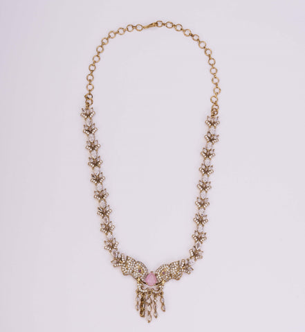 Necklace - Gajanan Mehendi Plated Necklace Set - Opal Touch