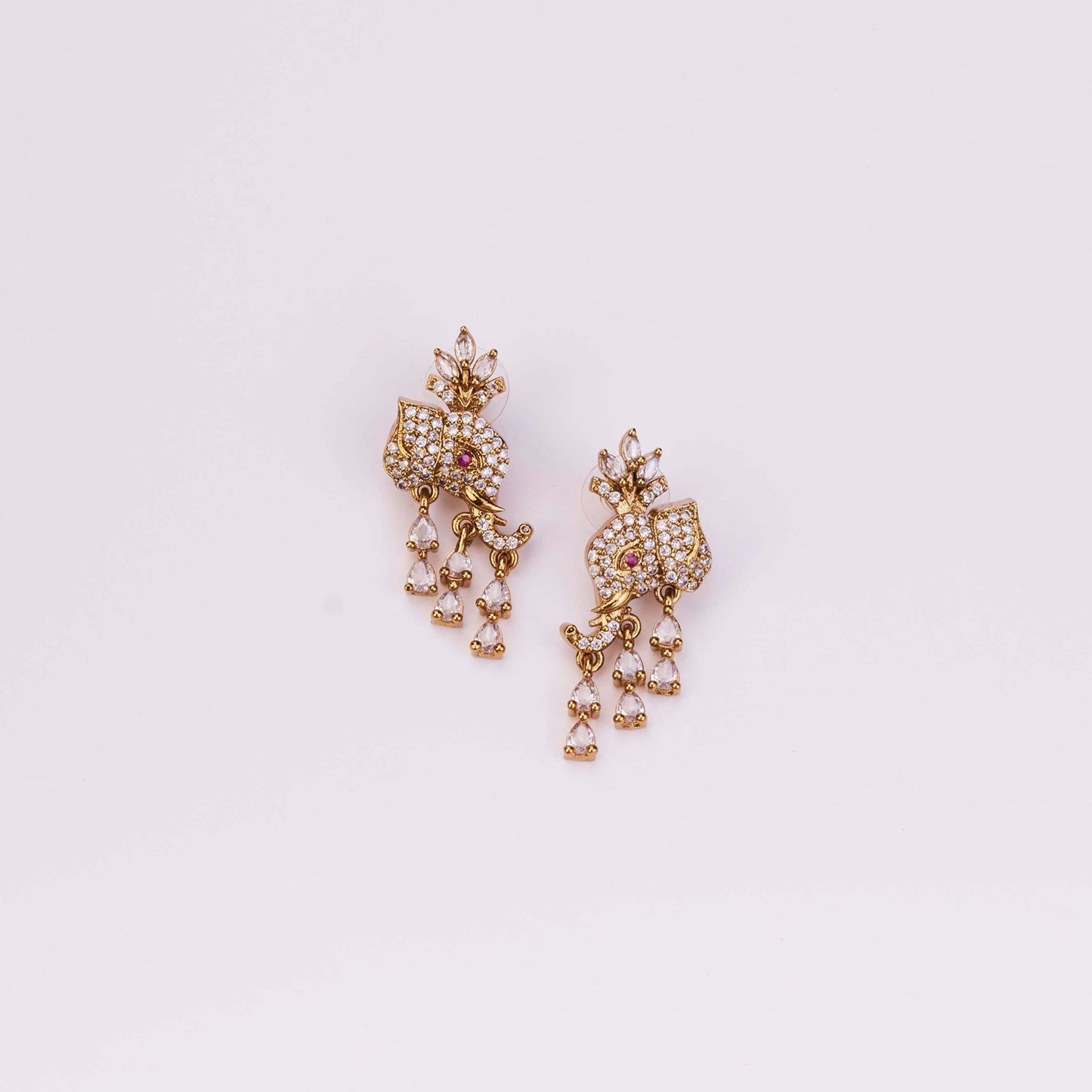 Necklace - Gajanan Mehendi Plated Necklace Set - Opal Touch