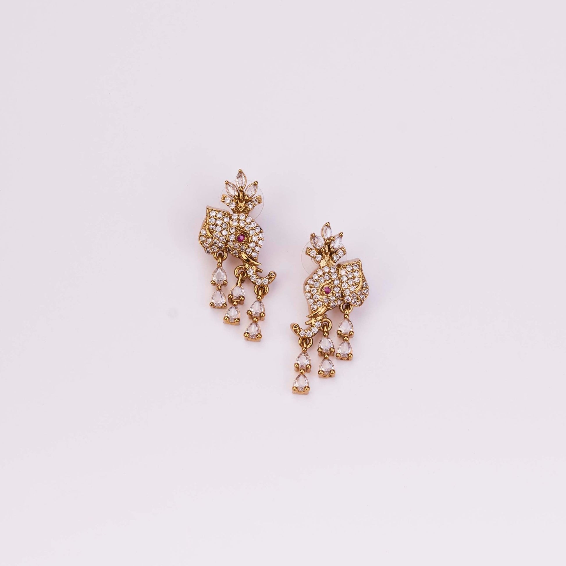 Necklace - Gajanan Mehendi Plated Necklace Set - Opal Touch