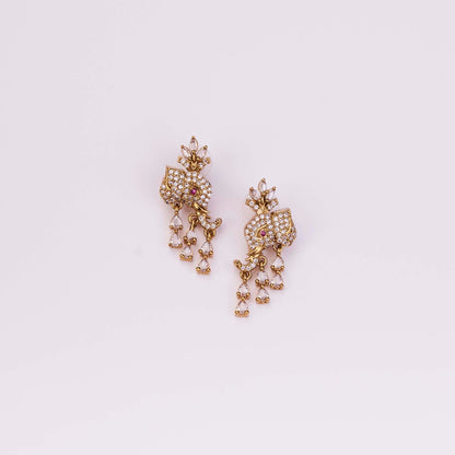 Necklace - Gajanan Mehendi Plated Necklace Set - Opal Touch