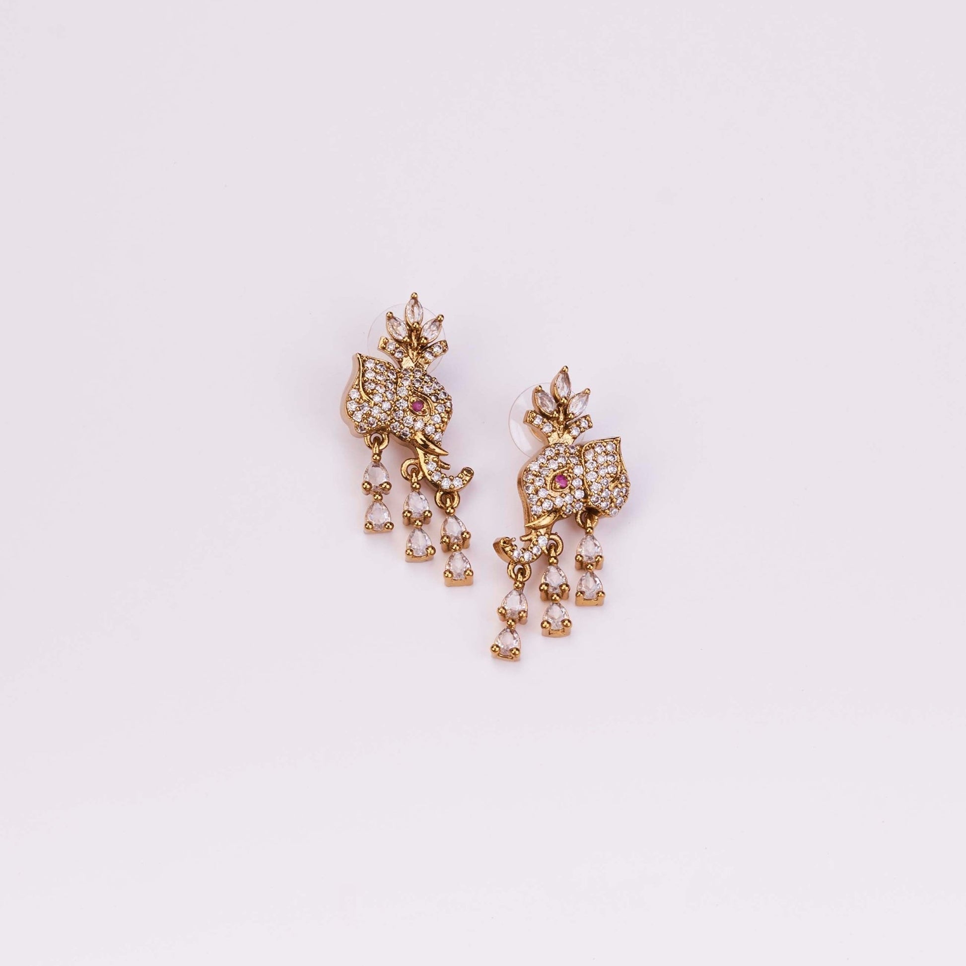 Necklace - Gajanan Mehendi Plated Necklace Set - Opal Touch