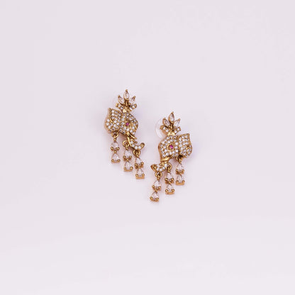 Necklace - Gajanan Mehendi Plated Necklace Set - Opal Touch