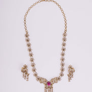 Necklace - Gajanan Mehendi Plated Necklace Set - Opal Touch