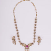 Necklace - Gajanan Mehendi Plated Necklace Set - Opal Touch
