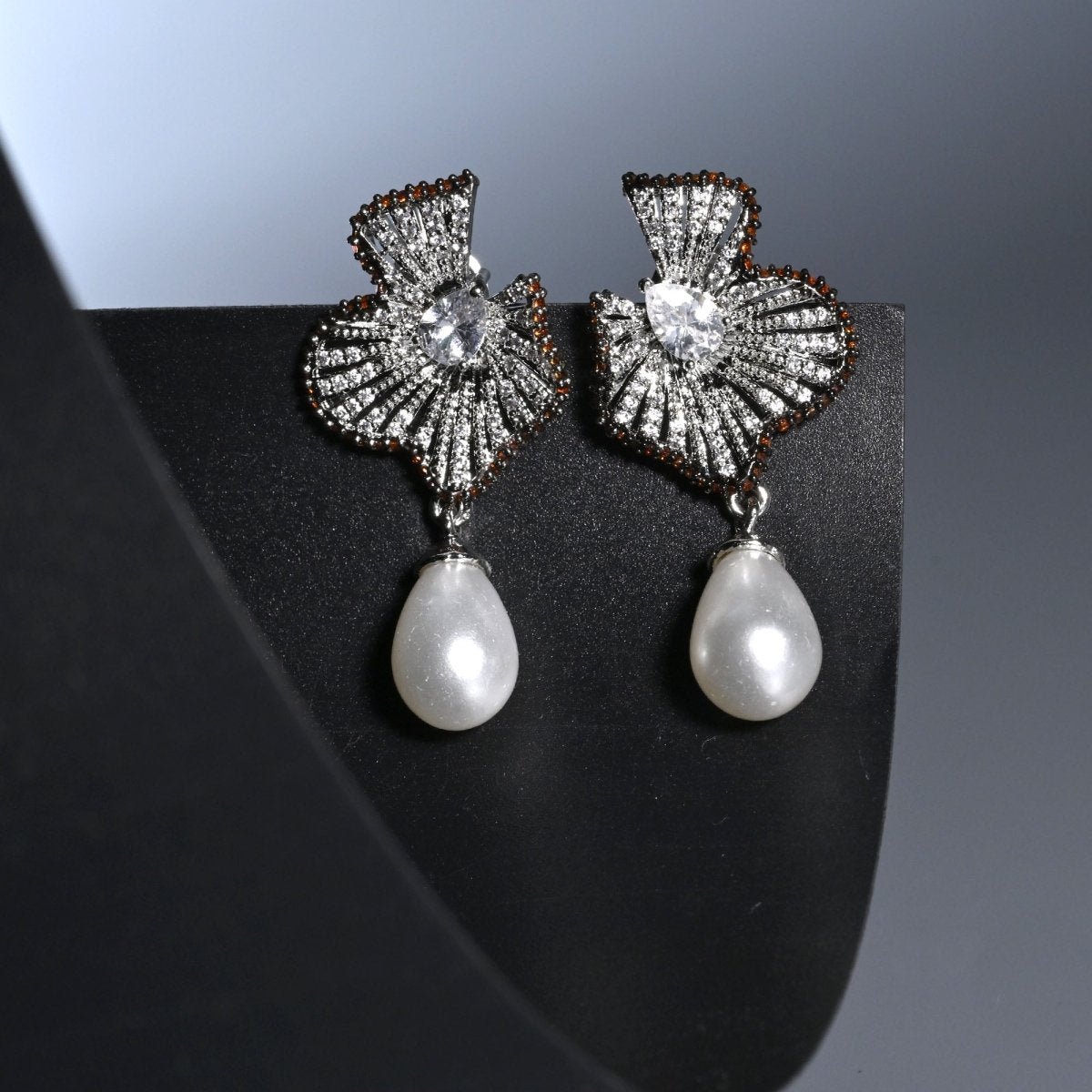 Garden Mist Rhodium Plated Earrings - Opal Touch