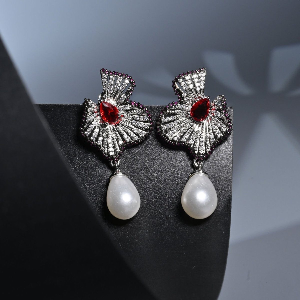 Garden Mist Rhodium Plated Earrings - Opal Touch