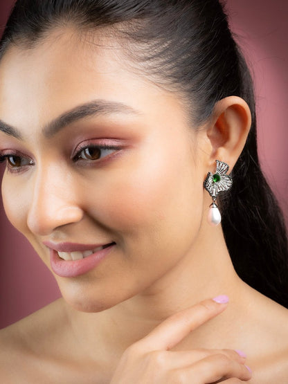 Garden Mist Rhodium Plated Earrings - Opal Touch