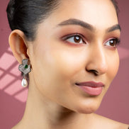 Garden Mist Rhodium Plated Earrings - Opal Touch