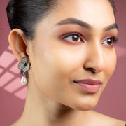 Garden Mist Rhodium Plated Earrings - Opal Touch