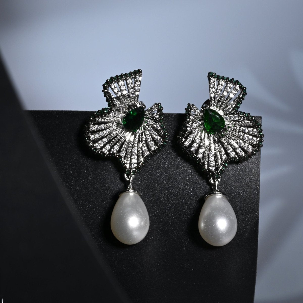 Garden Mist Rhodium Plated Earrings - Opal Touch