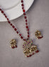 Locket Set - Garjaraj Mehendi Plated Locket Set with Earrings - Opal Touch