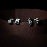 Geometric Diamond Stud Earrings Set - Opal Touch