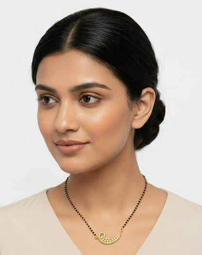 Gilded Crescent Mangalsutra - Opal Touch