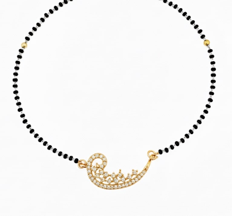 Gilded Crescent Mangalsutra - Opal Touch