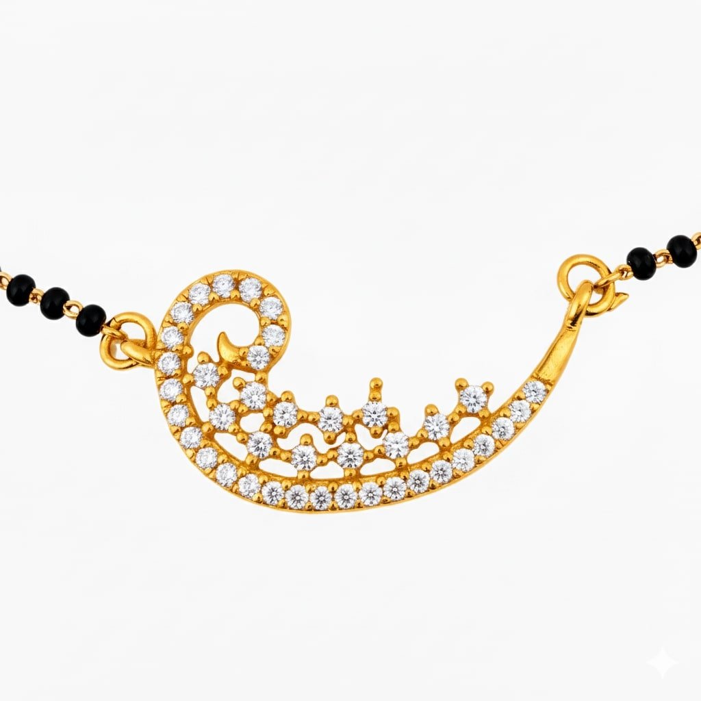 Gilded Crescent Mangalsutra - Opal Touch